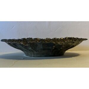 Vtg William Adams Co WA Spain Silver Plate Serving Bowl‎ Fruit Repousse Grape